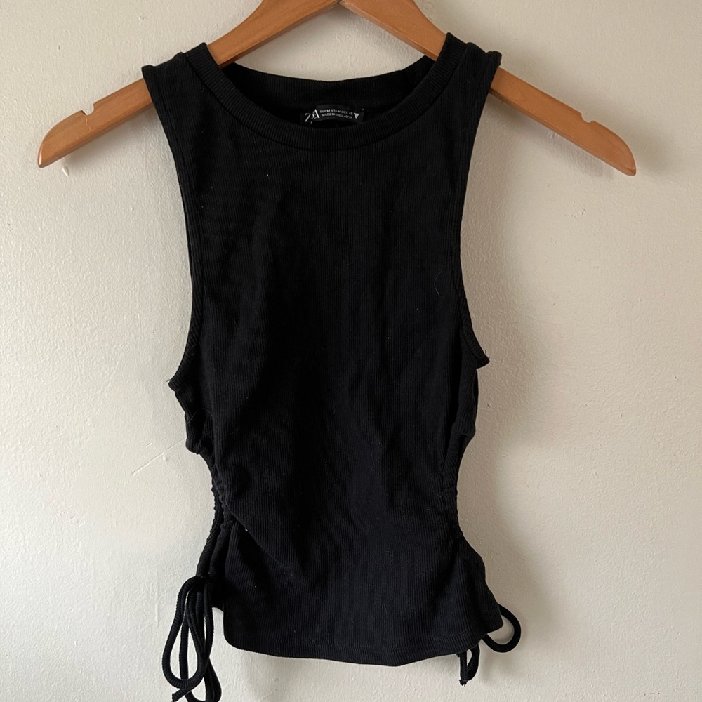 Zara Black Tank with Cut Outs